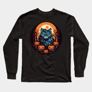 Maine Coon Cat Halloween, Cat Lover Long Sleeve T-Shirt